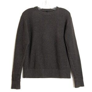 Muji Yak Wool Blend Crewneck Sweater Khaki Green Dark Pullover Jumper Medium